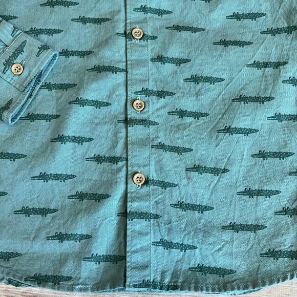 Next Alligator Mandarin Collar Shirt 5-6 - Picture 3 of 8